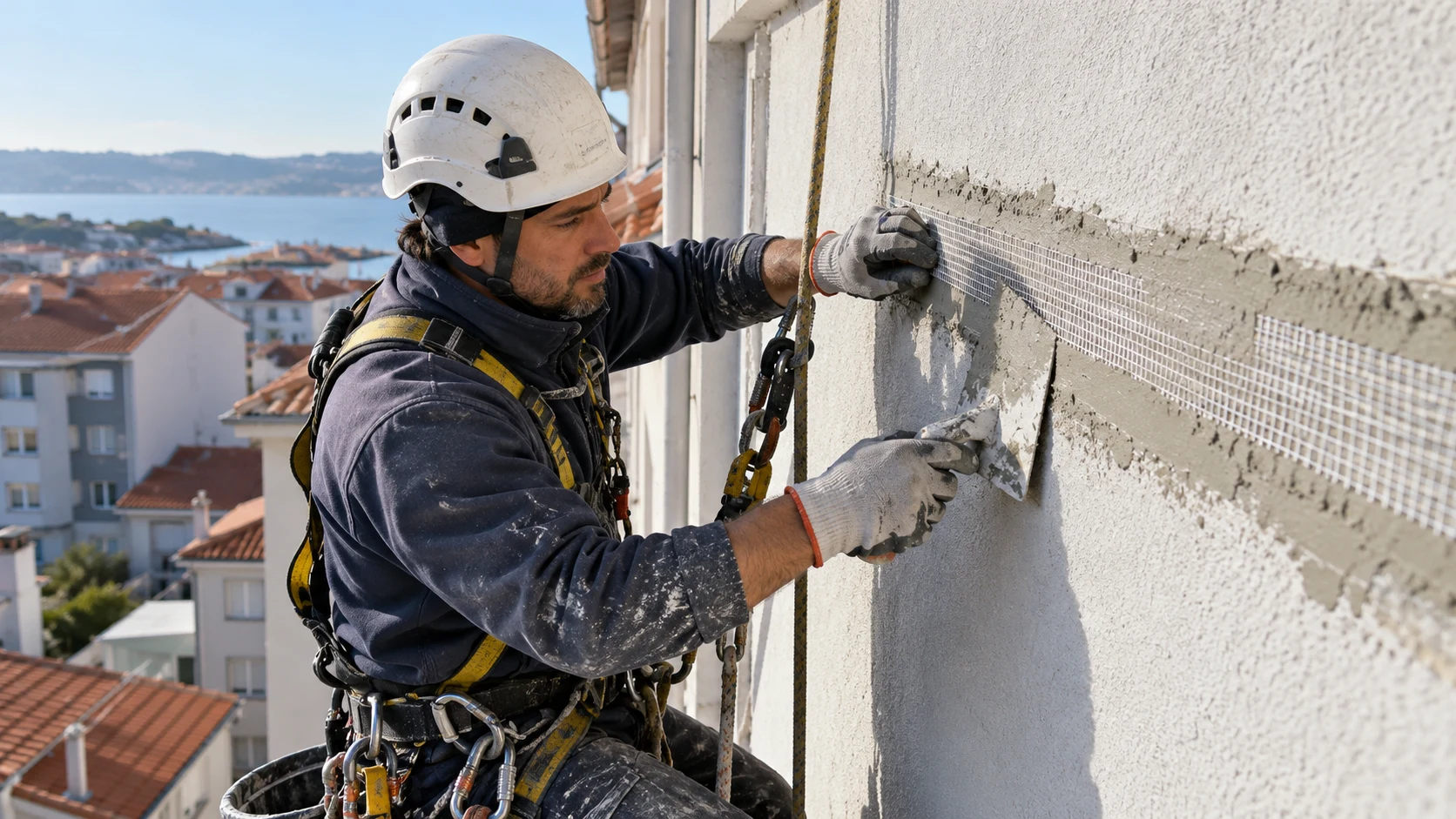 Reparación de fisura con malla en altura